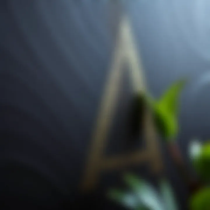 Textured Black Wallpaper with A Design Close-up of textured black wallpaper with A letter design.