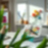 A serene workspace showcasing a vibrant adult coloring set