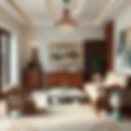 Elegant fusion of traditional and modern furniture showcasing unique design elements