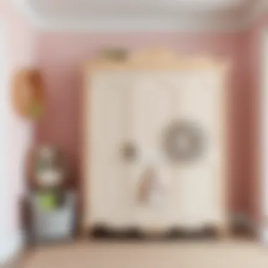 Elegant baby wardrobe decoration showcasing soft pastel colors