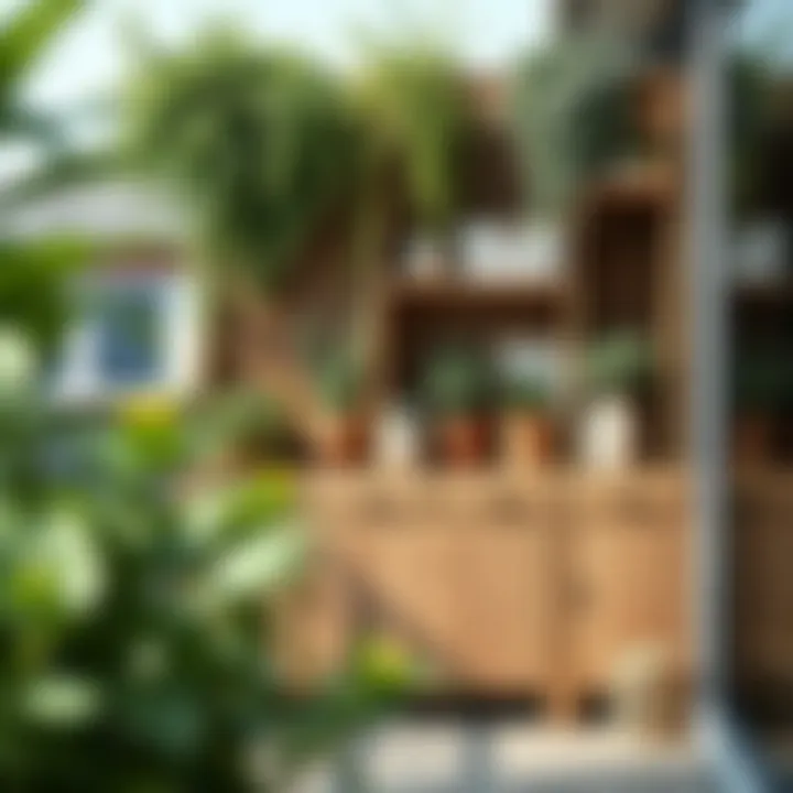 Aesthetic Balcony Storage Solution Stylish balcony storage solution with greenery