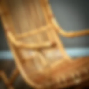 Exquisite Craftsmanship of Bamboo Rocking Chair Close-up view showcasing the intricate craftsmanship of bamboo rocking chair