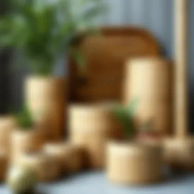 Versatile bamboo containers arranged for various uses