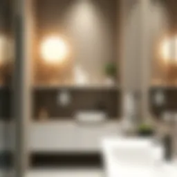 Elegant corner shelf design in a modern bathroom