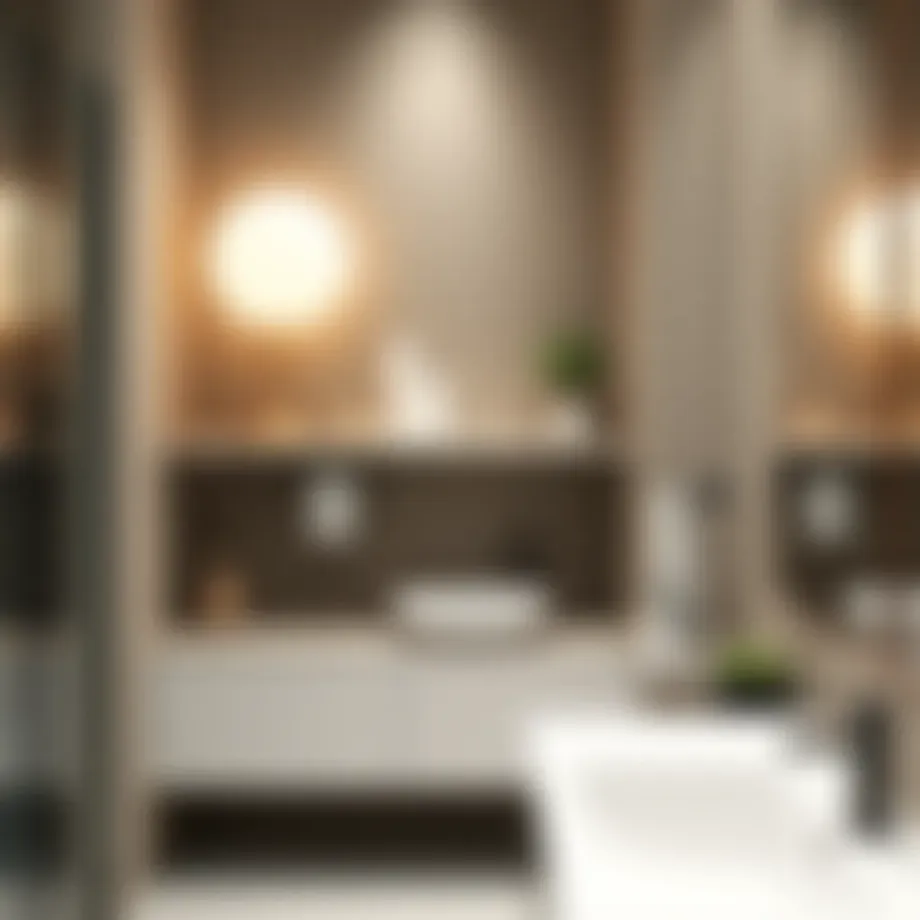 Elegant corner shelf design in a modern bathroom