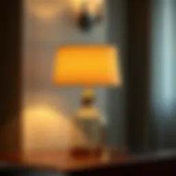 Elegant bedside lamp casting soft light