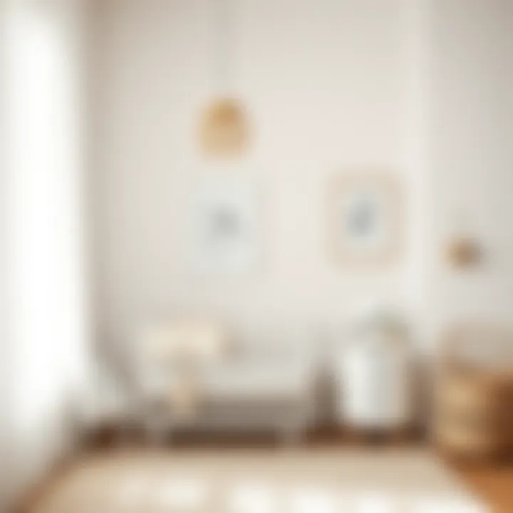 Color Harmony in Nursery Color harmony in a serene white nursery