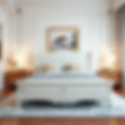 Elegant white double bed in a modern bedroom setting