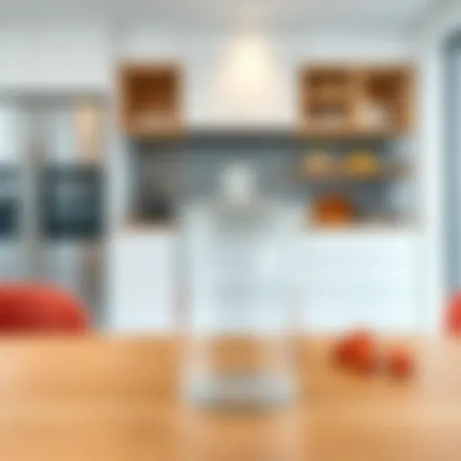 Elegant glass storage container in a modern kitchen setting