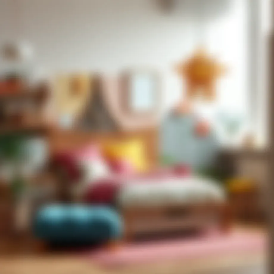 Creative child room board design showcasing vibrant colors and textures