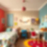 Whimsical children's room with vibrant colors and playful decor