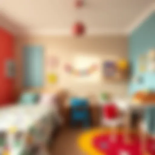 Whimsical children's room with vibrant colors and playful decor