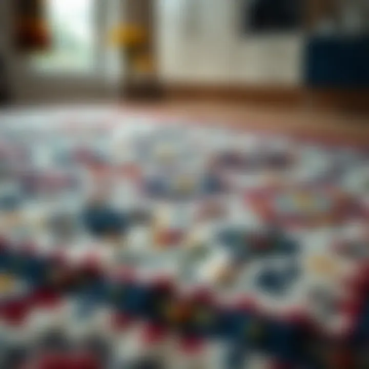 Colorful patterns on a kitchen rug