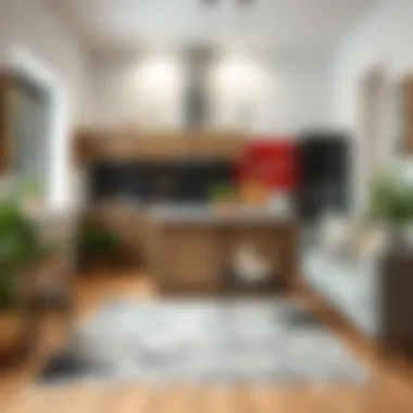 Cozy kitchen environment with a stylish rug