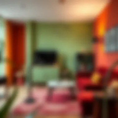 Colorful Compact Area Stylish color scheme enhancing a compact area