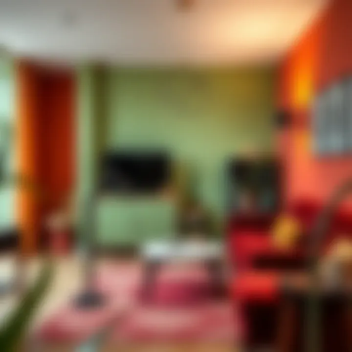 Colorful Compact Area Stylish color scheme enhancing a compact area