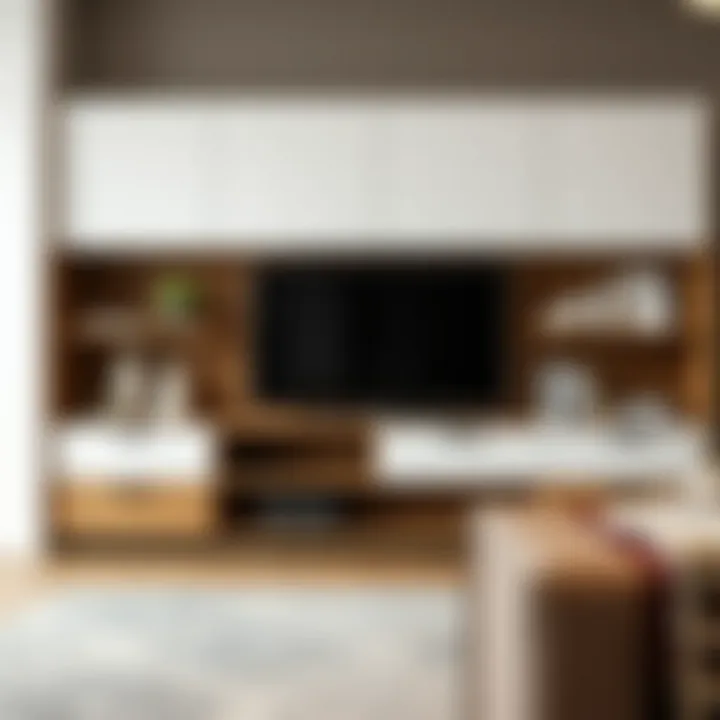 Close-up of materials used in dolaplı TV units