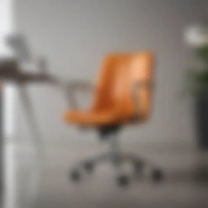 Modern swivel chair in an office setting