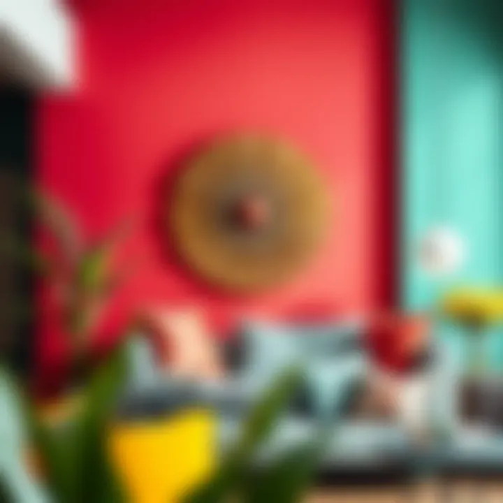 Bold color palette used in wall decor