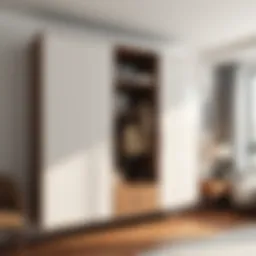 Sleek wall-mounted wardrobe showcasing modern design