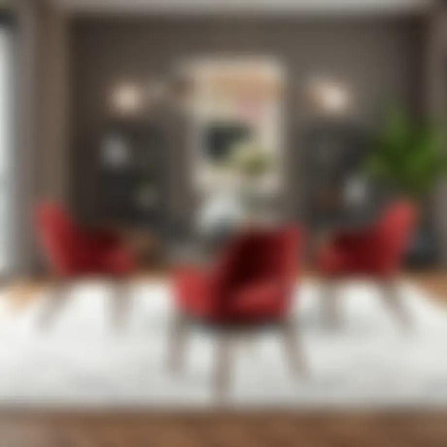 Elegant dining chair set in a modern interior