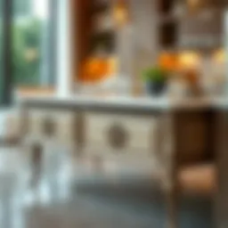 Elegant drawer kitchen table with intricate design