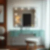 Elegant glass makeup vanity showcasing modern design