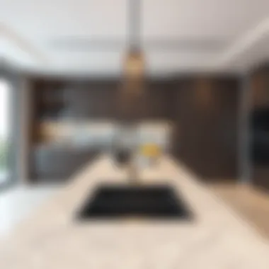 Elegant granite countertop in a modern kitchen