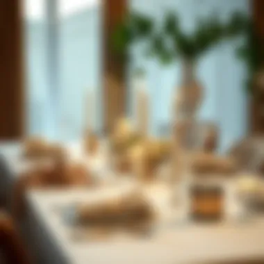 Artistic Table Setting for Engagement Celebrations Table setting with handmade engagement decorations