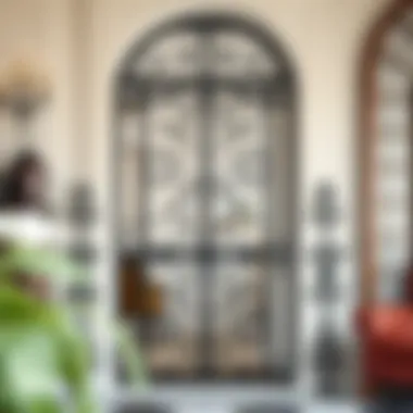 Elegant wrought iron gate design showcasing intricate patterns