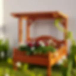 Elegant wooden flower bed design