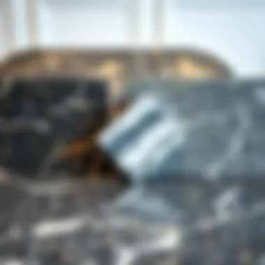 Different types of granite slabs showcasing variety