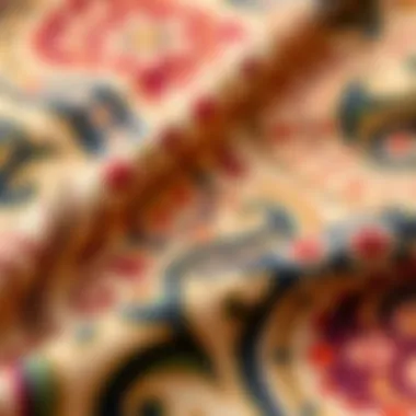 Close-up of hazeran fabric showcasing intricate patterns and colors