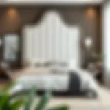 Elegant high headboard design in a modern bedroom setting