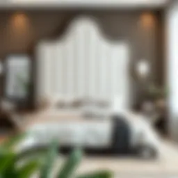 Elegant high headboard design in a modern bedroom setting