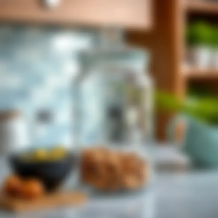 Aesthetic Features of Glass Storage Containers Aesthetic details of a glass storage container enhancing kitchen decor