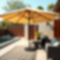 Stylish patio umbrella enhancing outdoor space