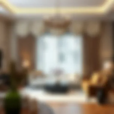 Sophisticated Cornice Design Elegant 4-piece cornice set in a modern living room.