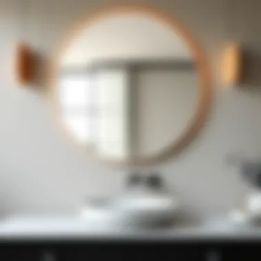 Contemporary round mirror with unique design elements