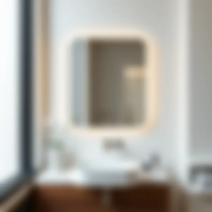 Stylish wall-mounted mirror enhancing a minimalist space