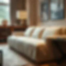 Elegant sofa cover in a contemporary living room setting