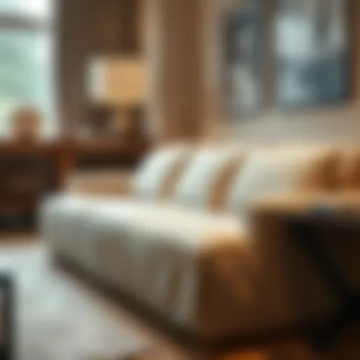 Elegant sofa cover in a contemporary living room setting