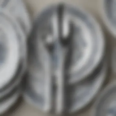 Close-up of intricate patterns on Kütahya porcelain flatware