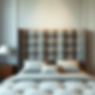 Sleek upholstered bed headboard in a modern bedroom setting