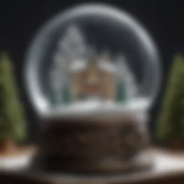 A beautifully crafted lighted snow globe showcasing intricate designs inside.