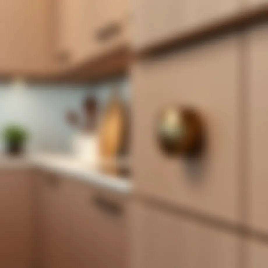 Stylish kitchen cabinet stopper enhancing functionality