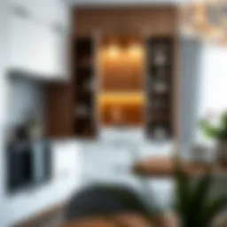 Stylish kitchen pantry showcasing modern design elements