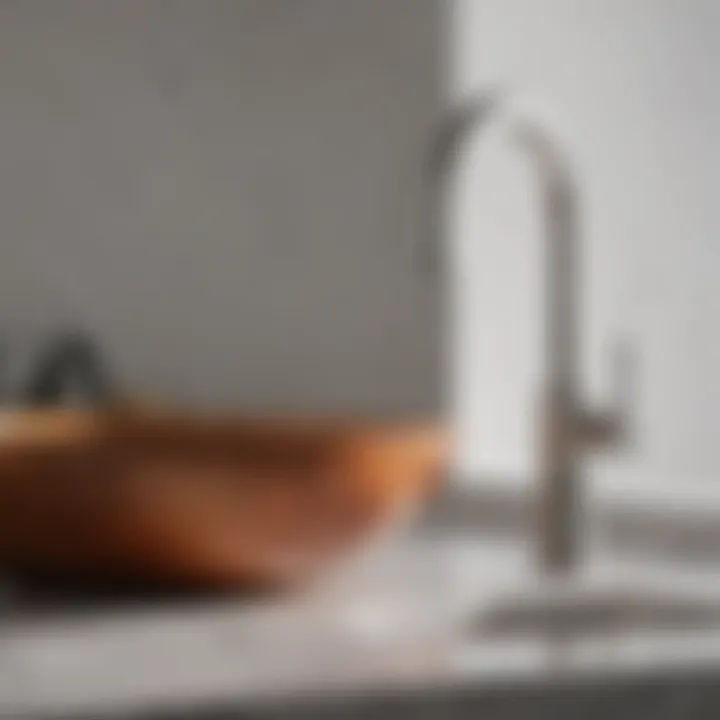 Close-up of materials used in kitchen basin sets