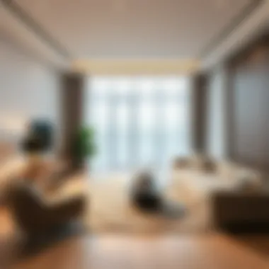 Contemporary Living Room Design A modern living room layout with minimalist furniture