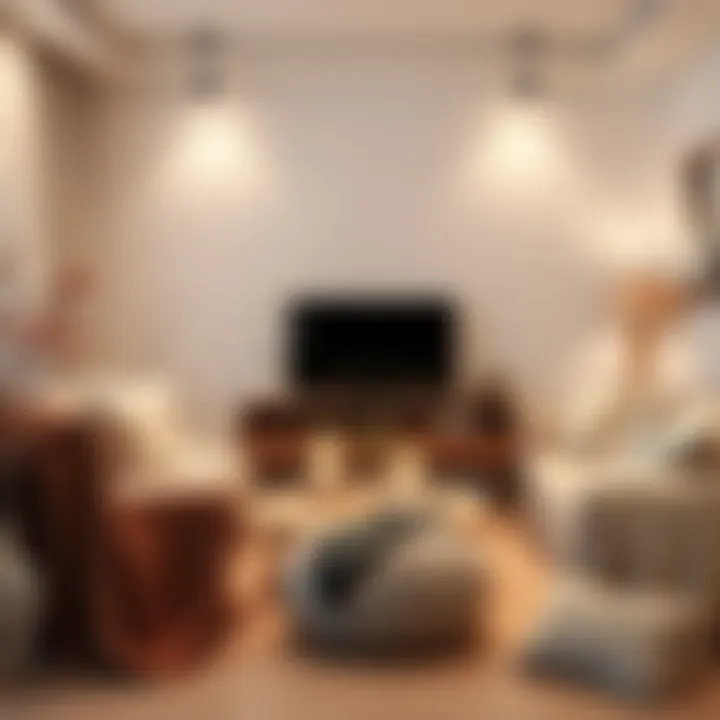 Cozy Living Room Ambiance Cozy living room ambiance enhanced with plush blankets